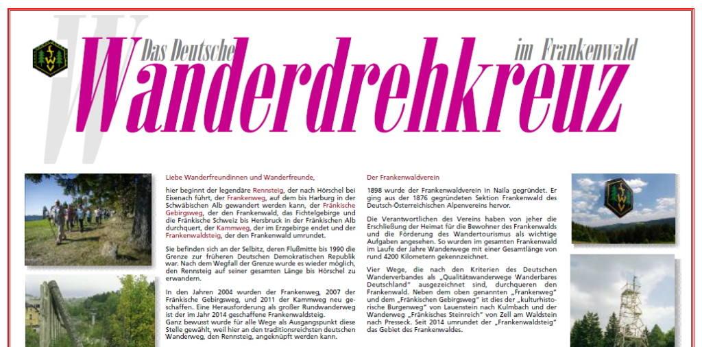 Deutsches Wanderdrehkreuz im Frankenwald