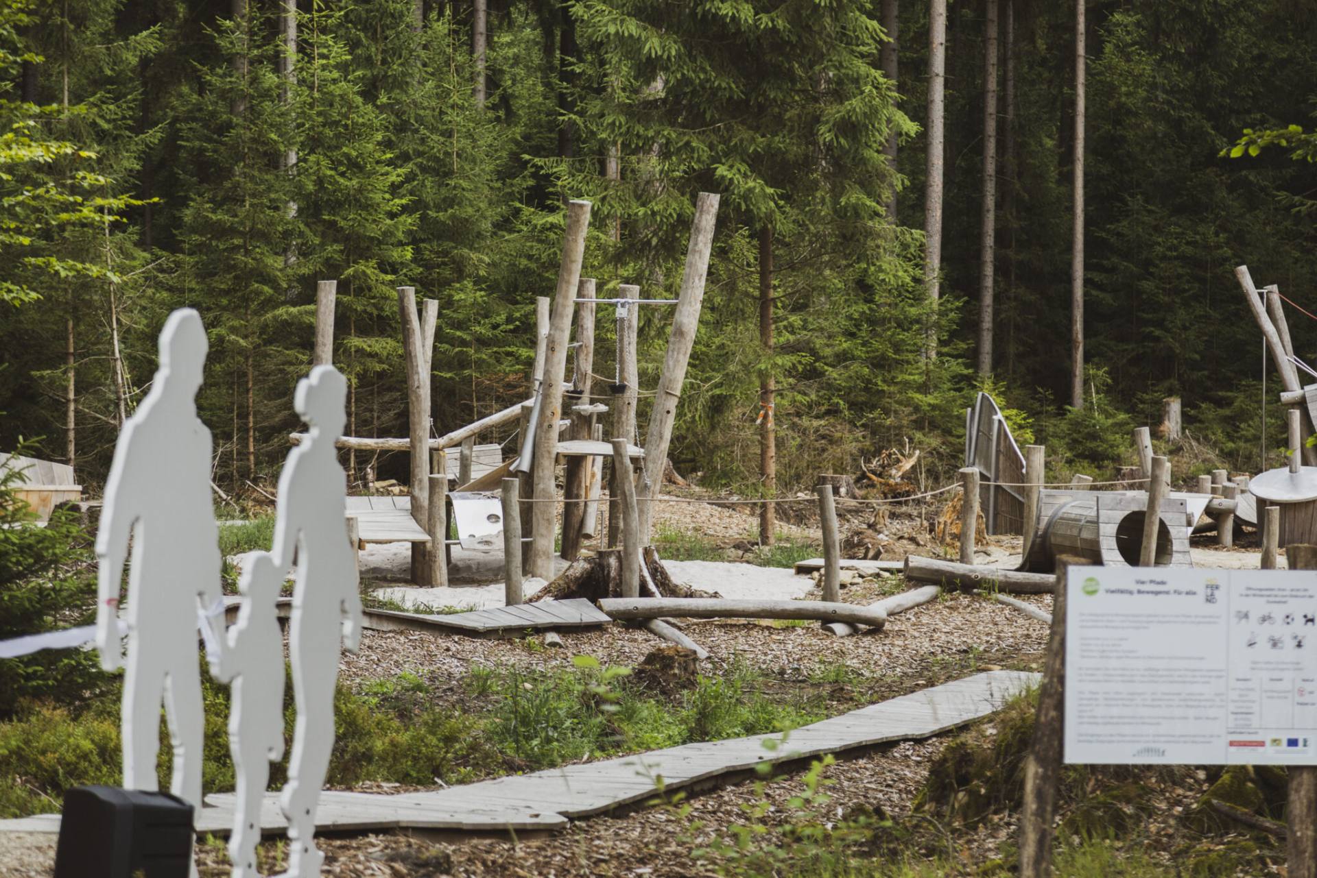 Bau eines generationenübergreifenden pädagogischen Bewegungspfades als Natur-Abenteuer-Spielplatz als Teil des Mountainbike-Basecamps auf dem Großen Kornberg; bestehend aus vier Bewegungspfaden, die auf die Bedürfnisse verschiedener Altersgruppen speziell angelegt sind: Kleinkinder, Kinder, Familien und Senioren